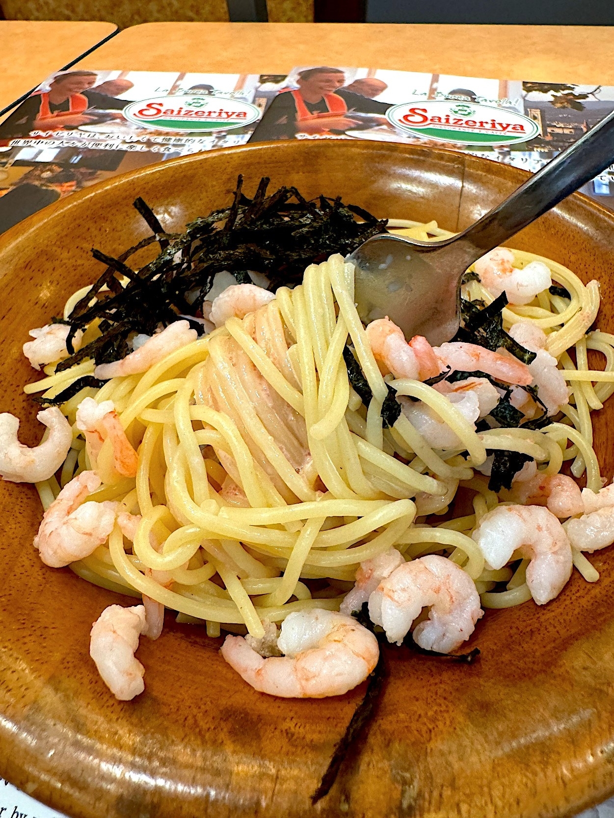 サイゼリヤのオススメのメニュー「小エビのタラコソース」