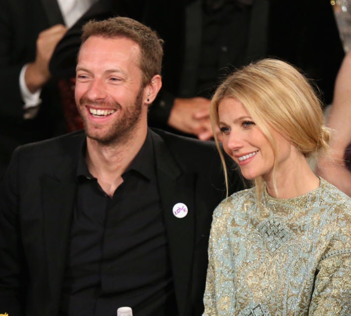 Closeup of Chris Martin and Gwyneth Paltrow