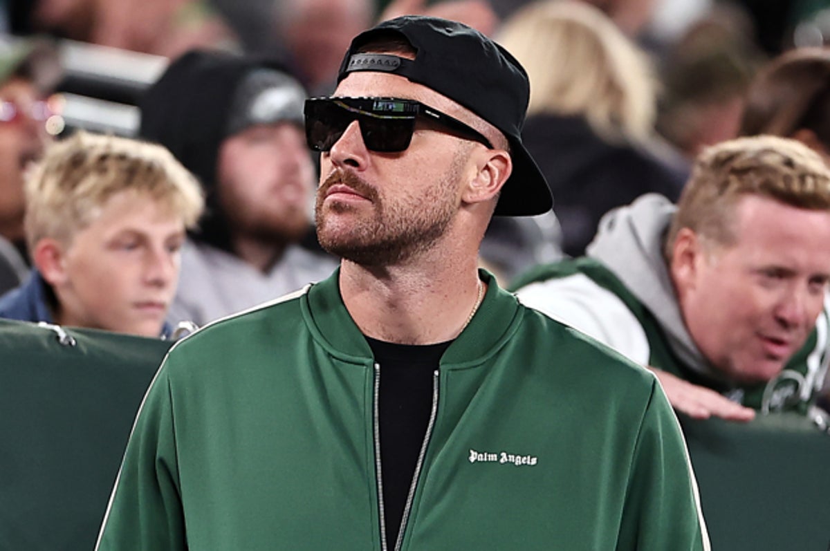 Travis Kelce mocked for denim game-day outfit before Taylor Swift's  appearance