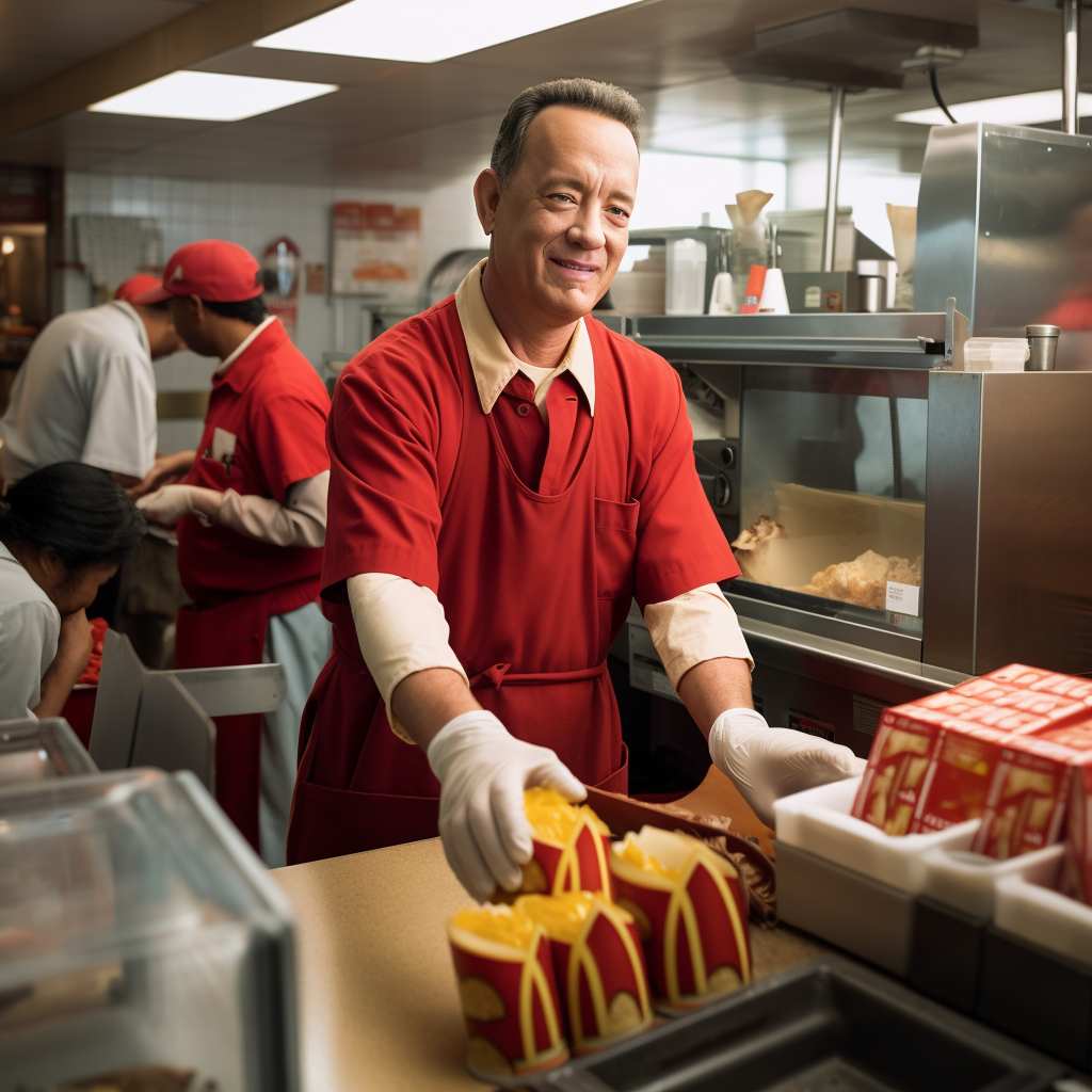 Tom Hanks working at McDonald&#x27;s