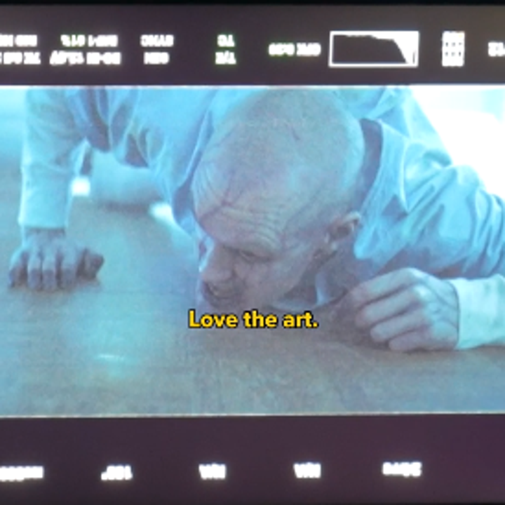love the art - man in demon makeup crawls on floor