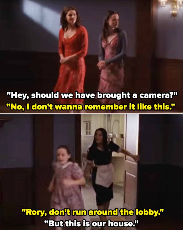 "Rory, don't run around the lobby"