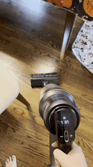 a gif of the samsung ai vacuum being used