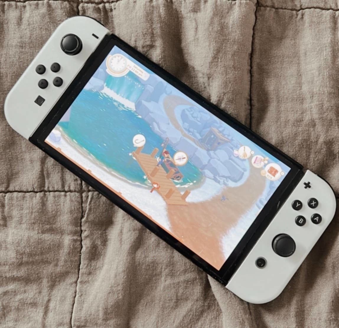 an editor&#x27;s nintendo switch oled in white