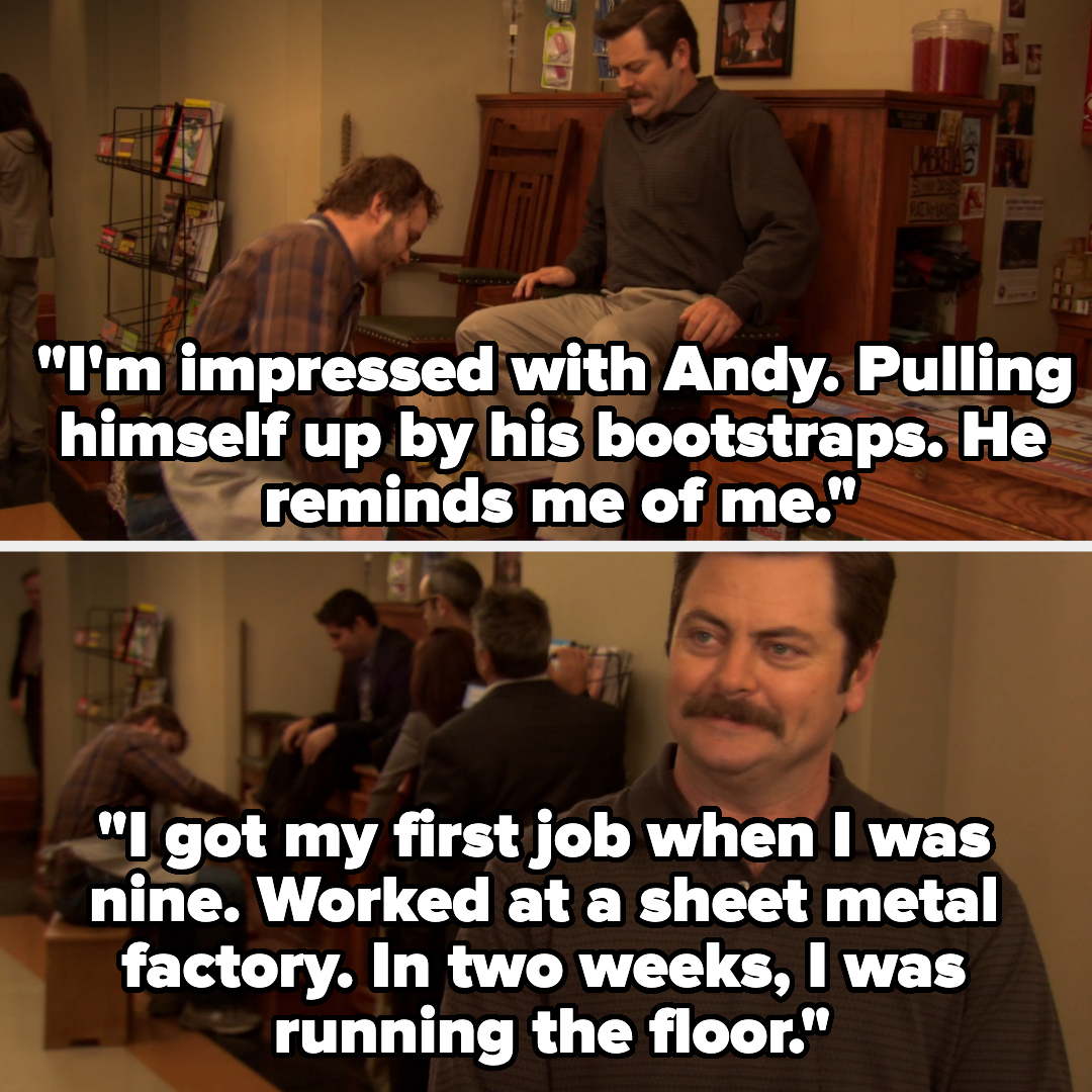 someone saying, i'm impressed with andy, pulling himself up by his bootstraps