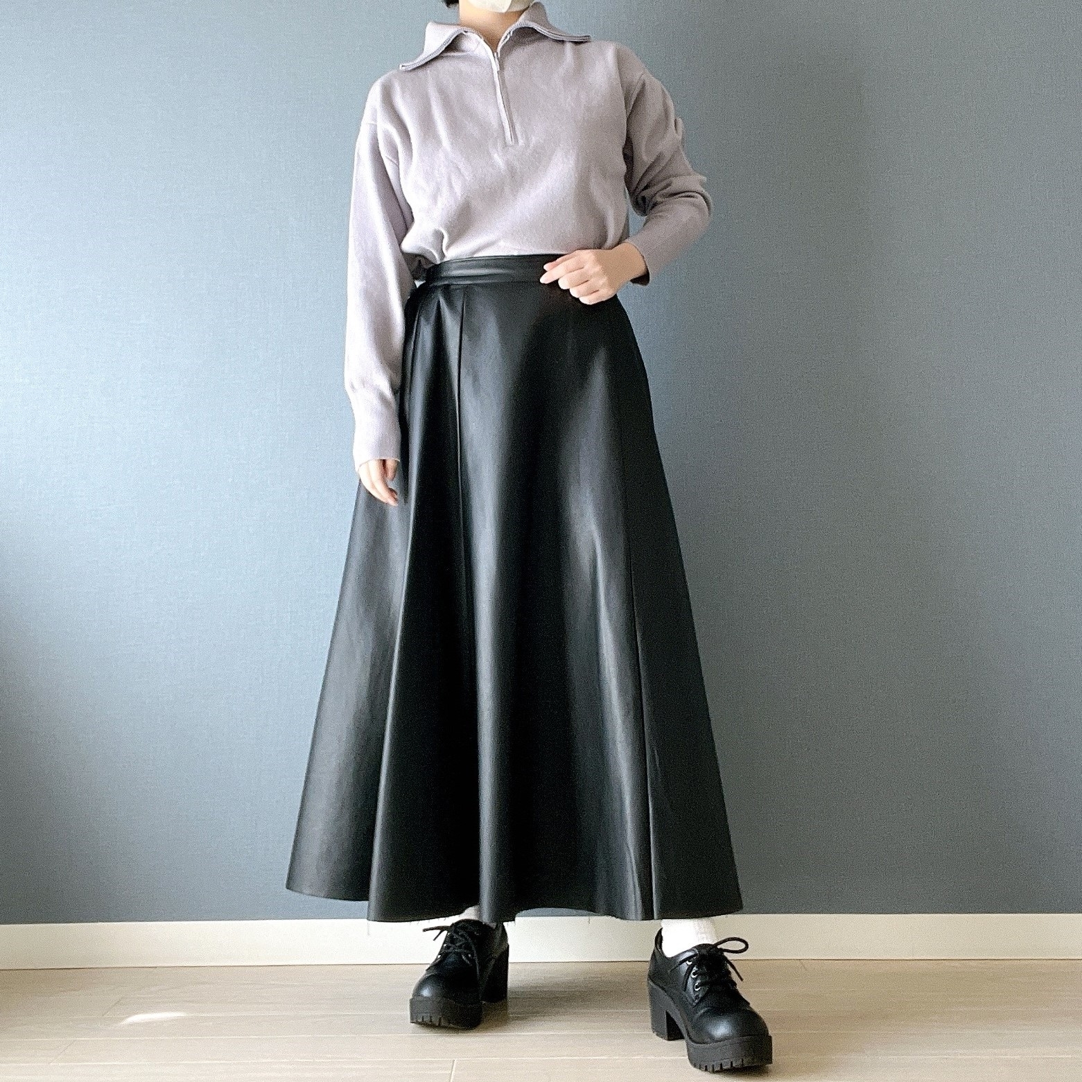 無印良品のオススメのトップス「洗えるミラノリブ編みハーフジップセーター」