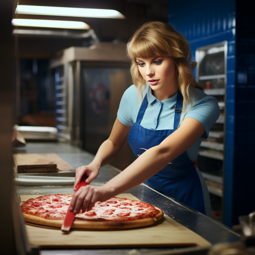 Taylor Swift working at Domino&#x27;s