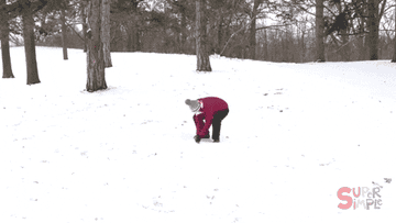 GIF of a person throwing snow in the air
