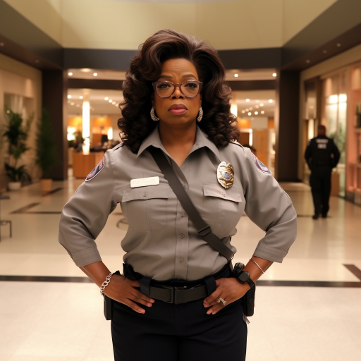 Oprah working as a mall security guard