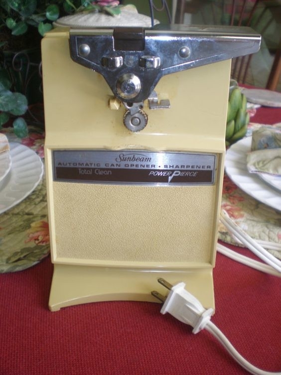 A Sunbeam automatic can opener and sharpener