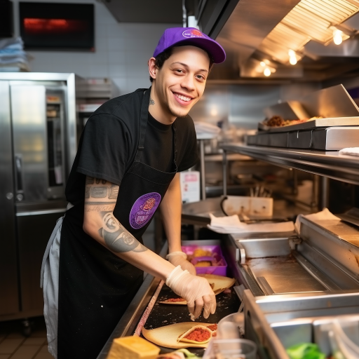 Pete Davidson working at Taco Bell