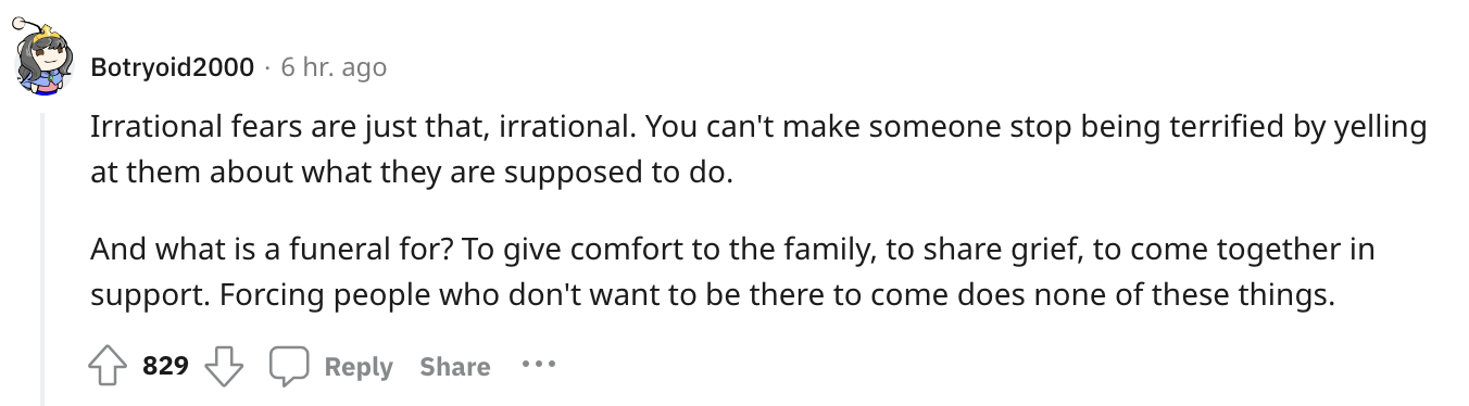 "Irrational fears are just that, irrational."