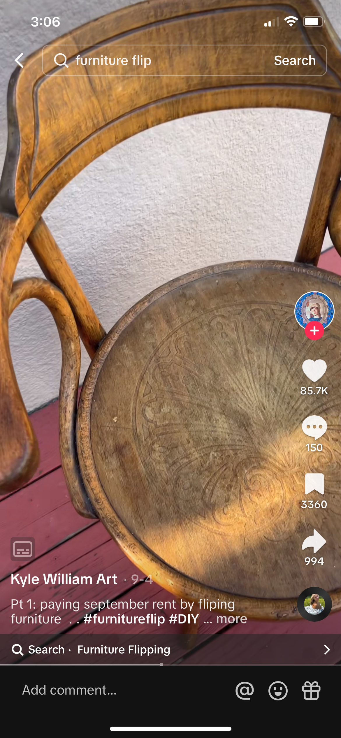 beat up old chair