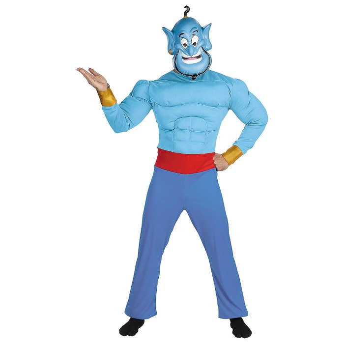 an adult wearing the genie costume