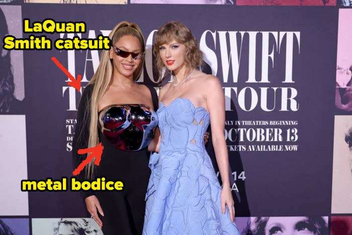 Closeup of Beyoncé and Taylor Swift