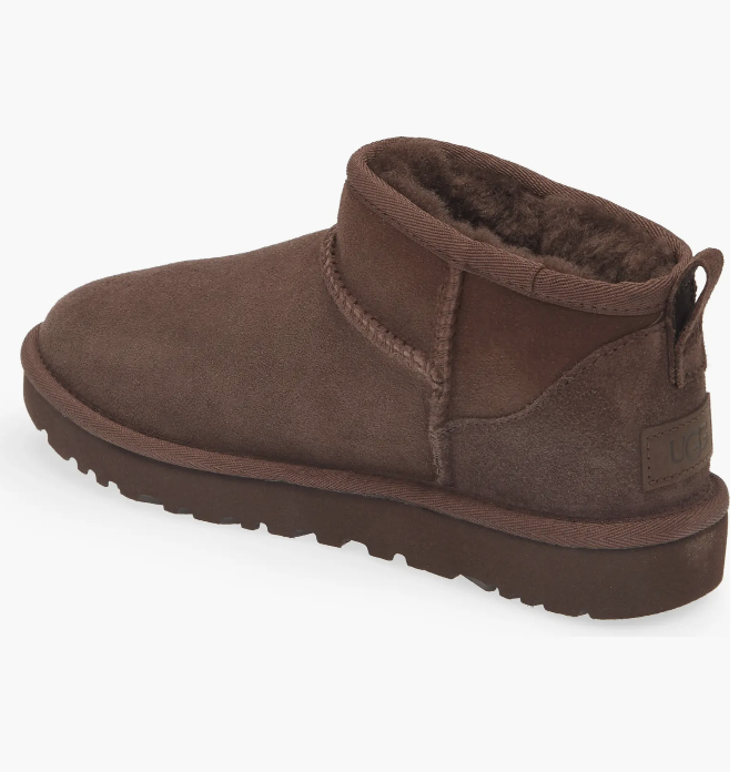 the brown mini shearling-lined UGG boot
