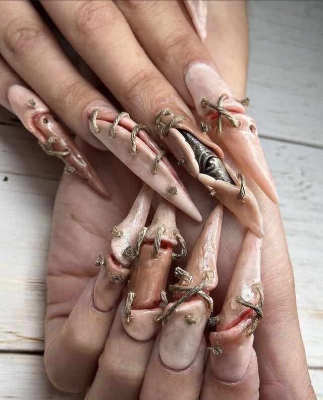 Closeup of someone&#x27;s nails
