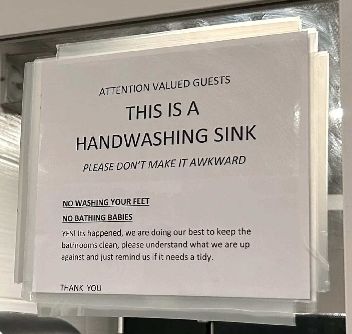 this is a handwashing sink, please don't make it awkward, no washing your feet or bathing babies