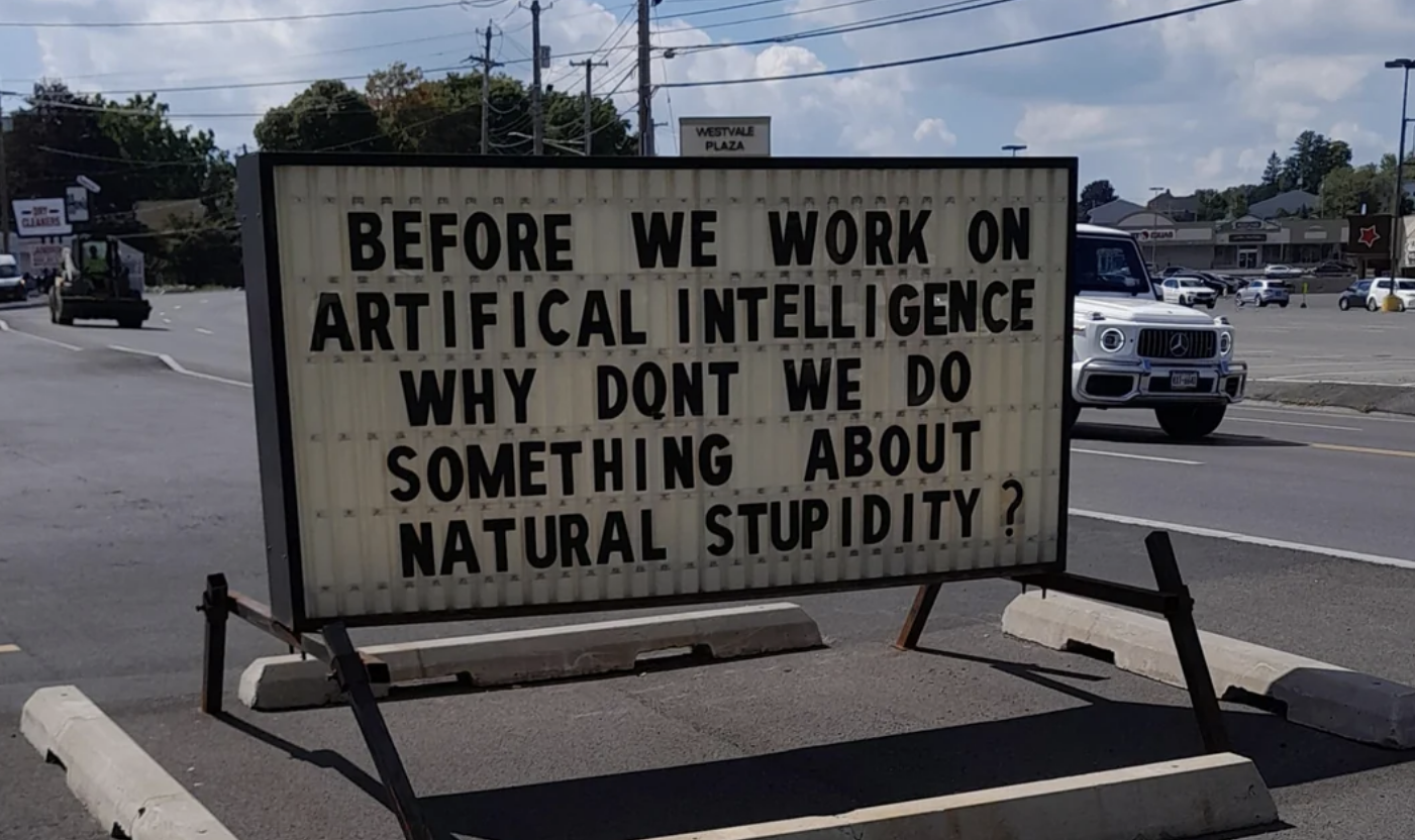 &quot;Before we work on artificial intelligence, why don&#x27;t we do something about natural stupidity?&quot;