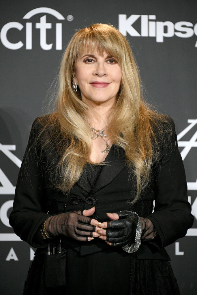 Close-up of Stevie at a media event