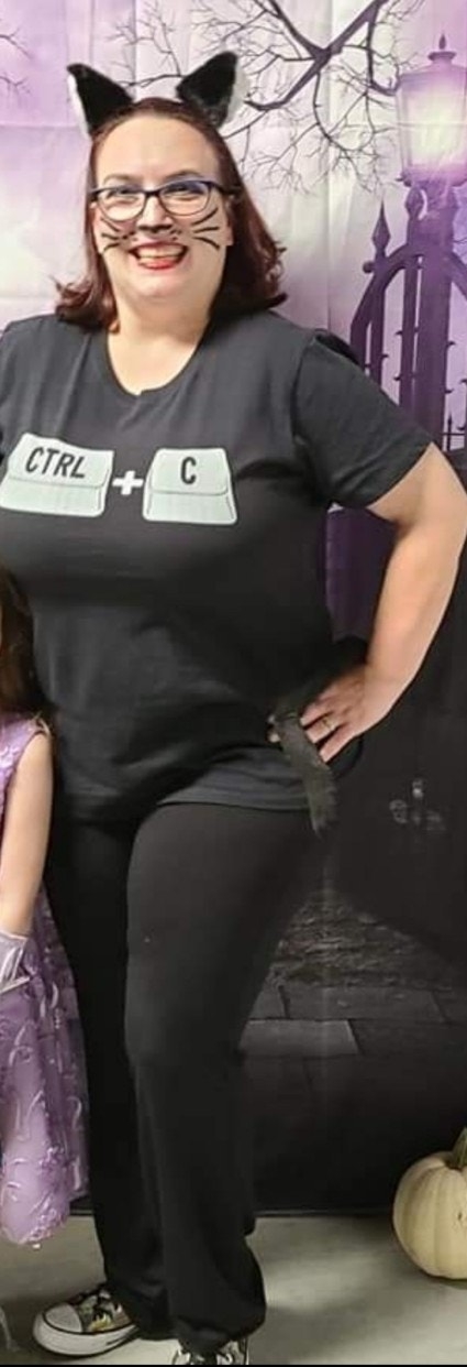 A woman dressed like a cat