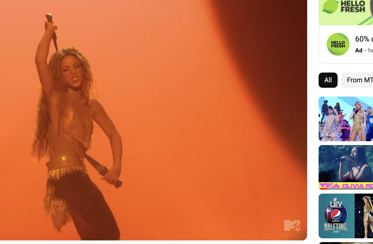 Shakira performing