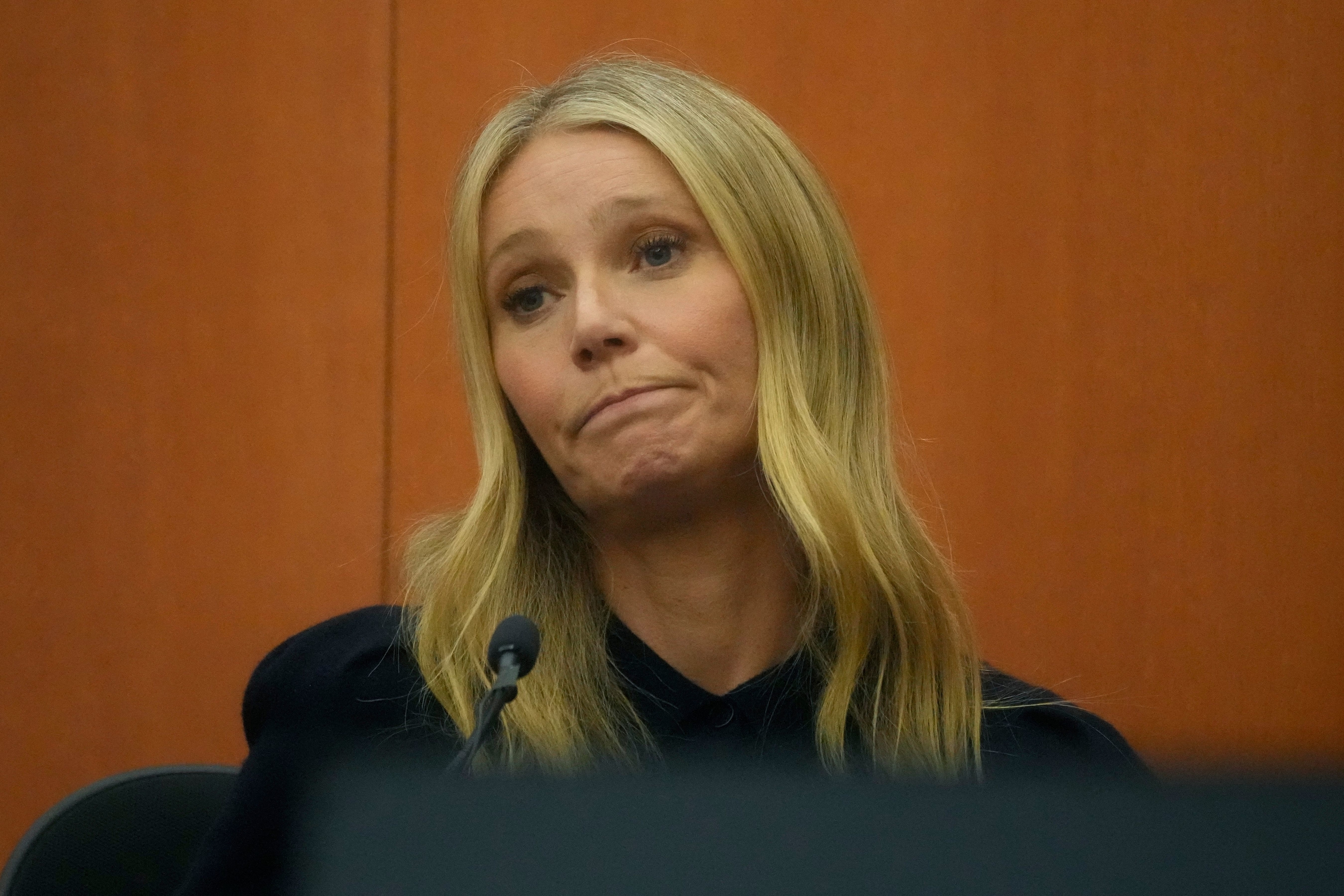 Close-up of Gwyneth in court