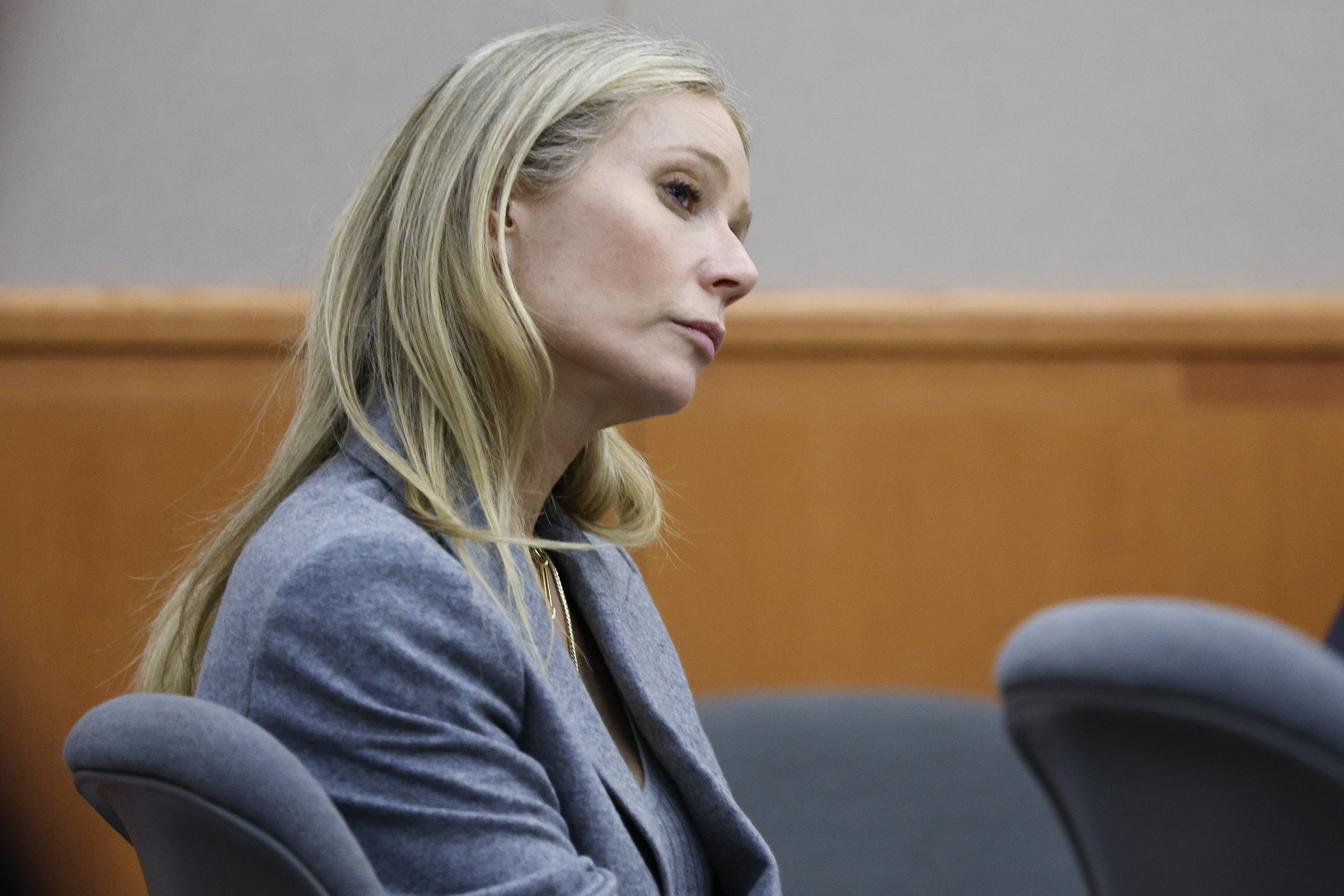 Close-up of Gwyneth in court