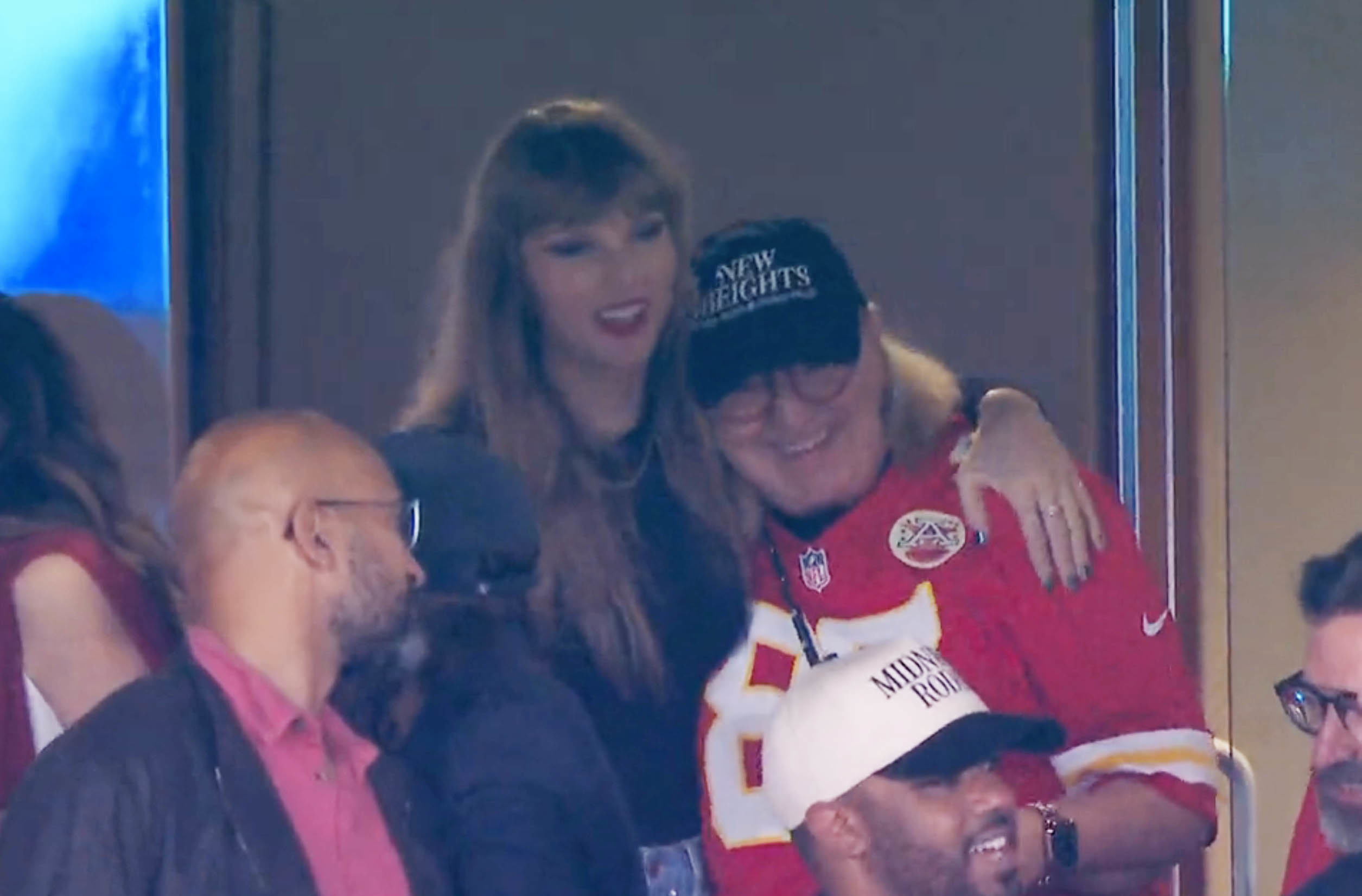 Closeup of Taylor with Donna Kelce