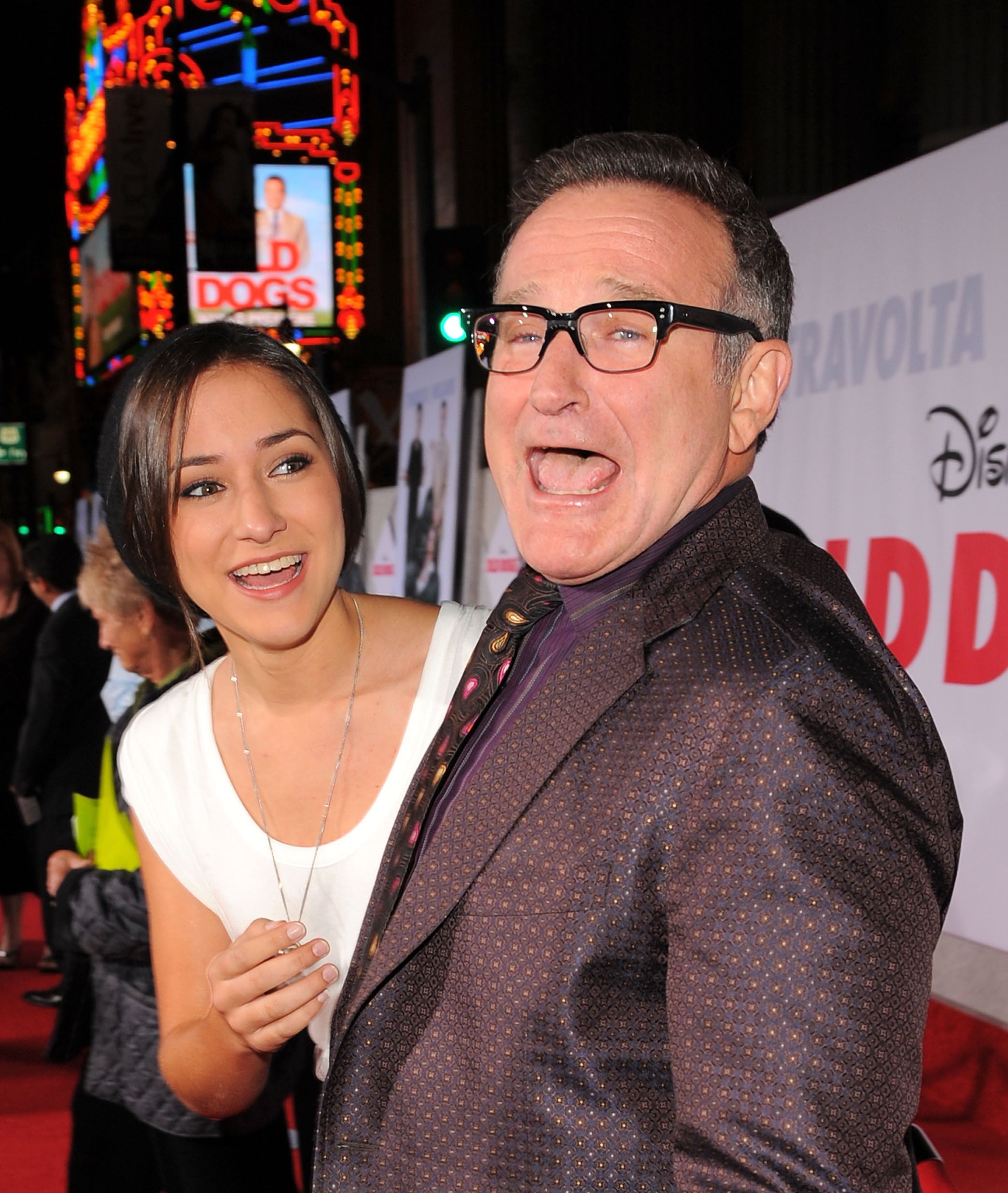 Closeup of Zelda and Robin Williams