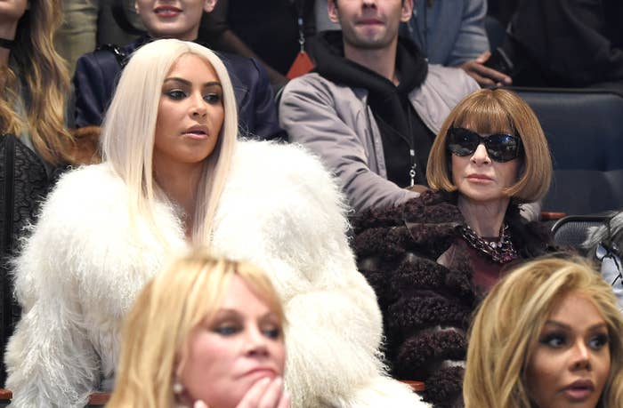 Closeup of Kim Kardashian and Anna Wintour