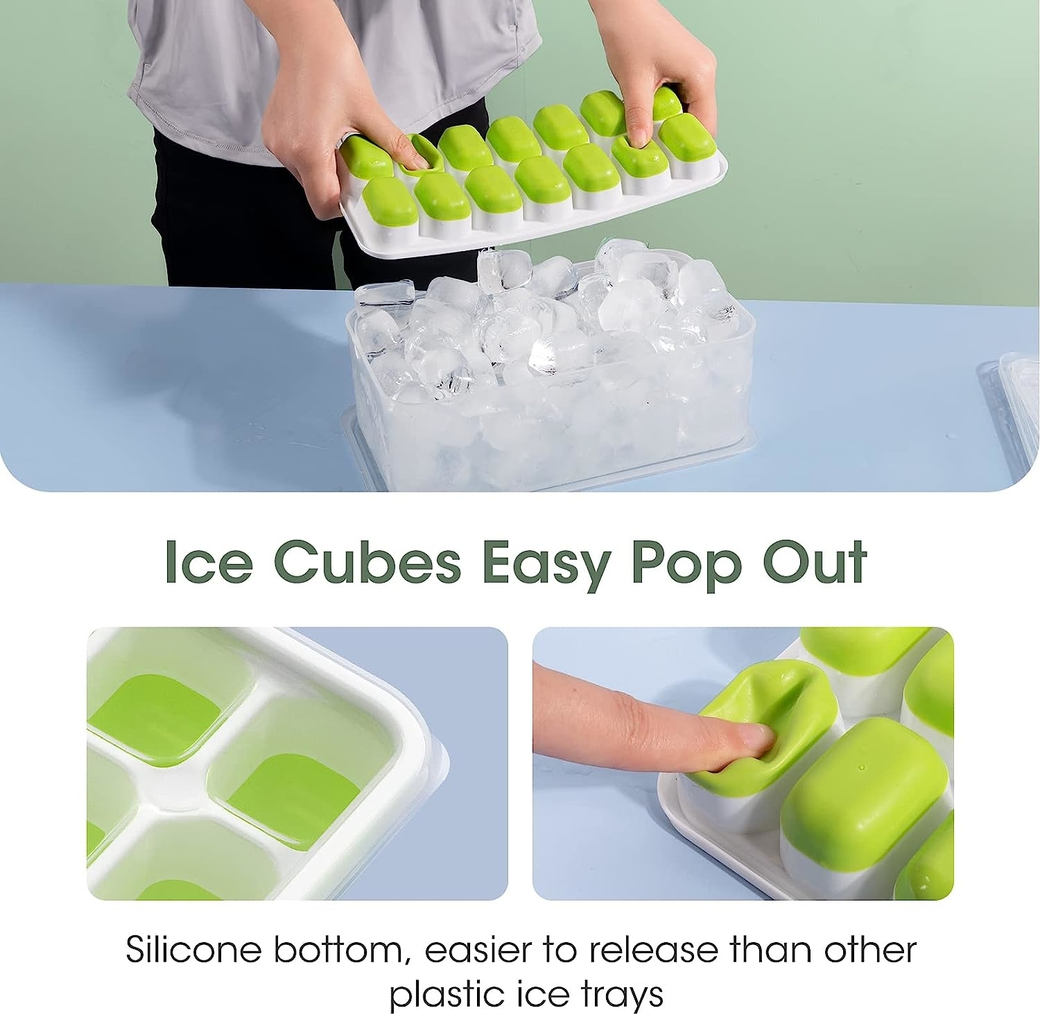 Model using a green ice cube tray