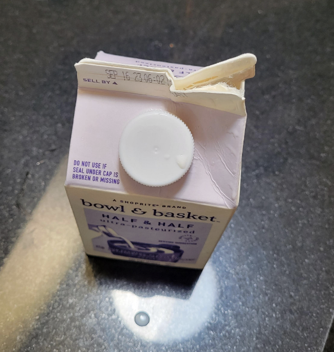 A carton opened poorly
