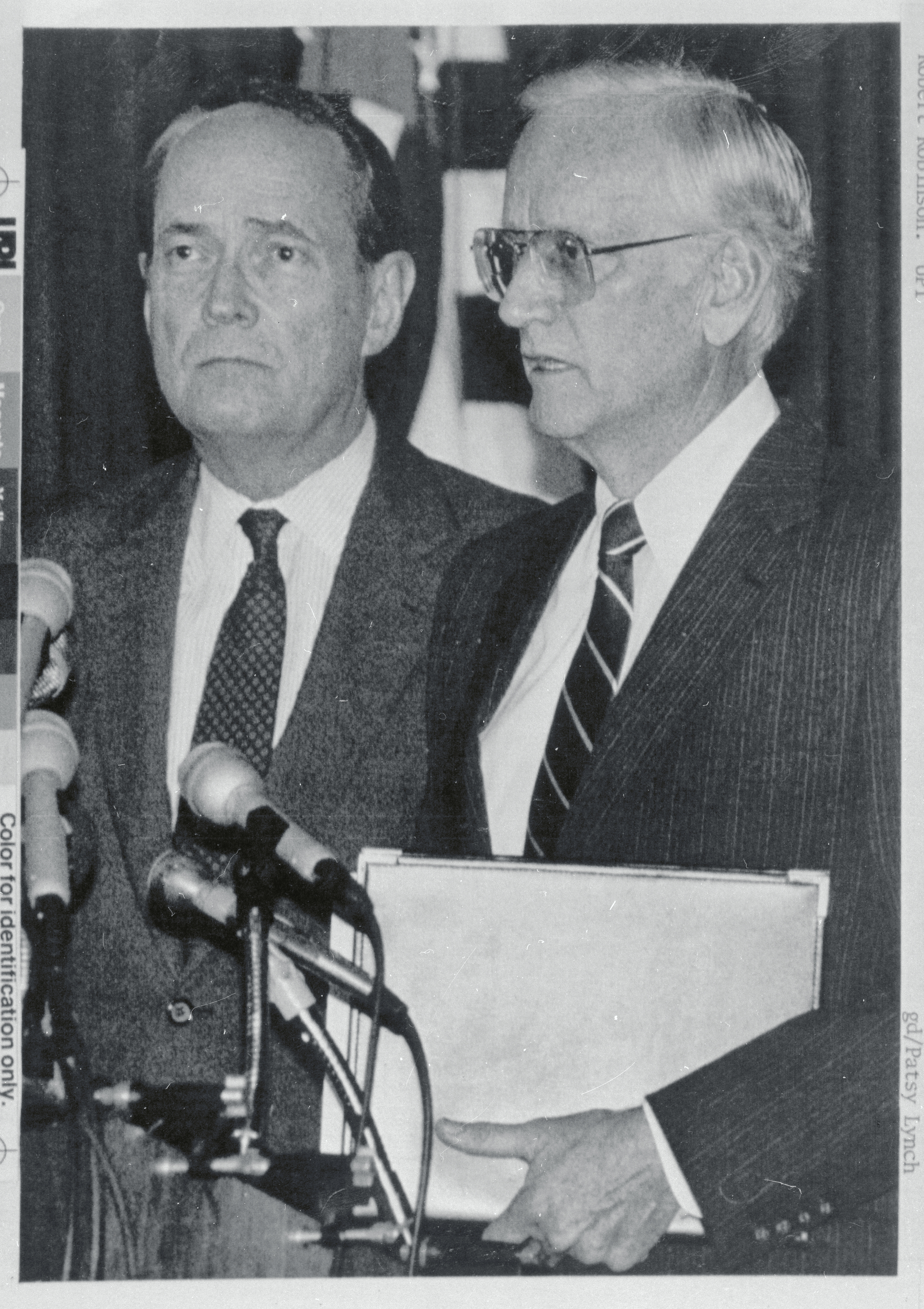 The attorney general and FBI director during a press conference