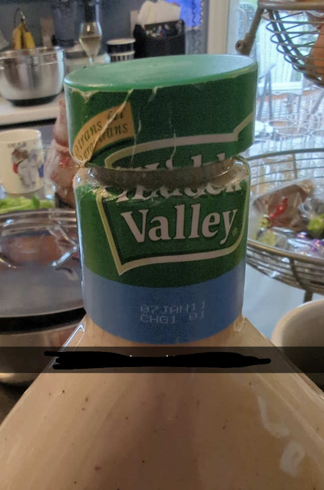 Expired ranch dressing