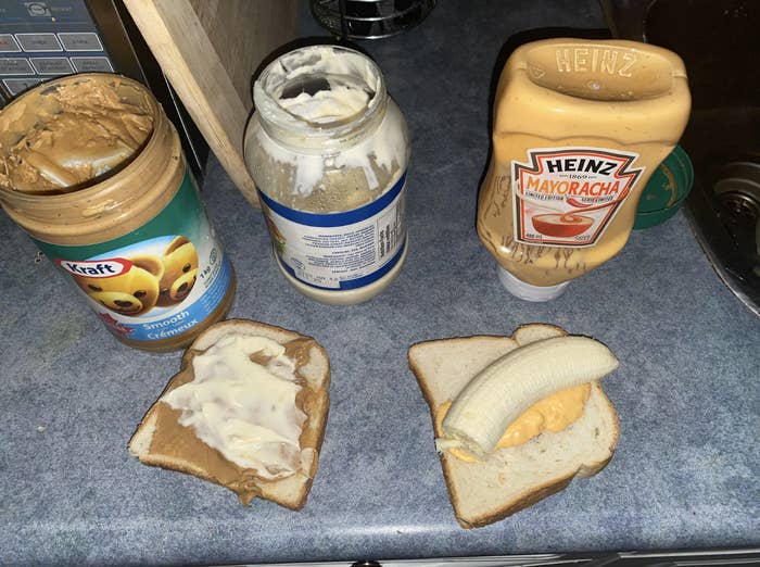 Mayo and banana sandwich