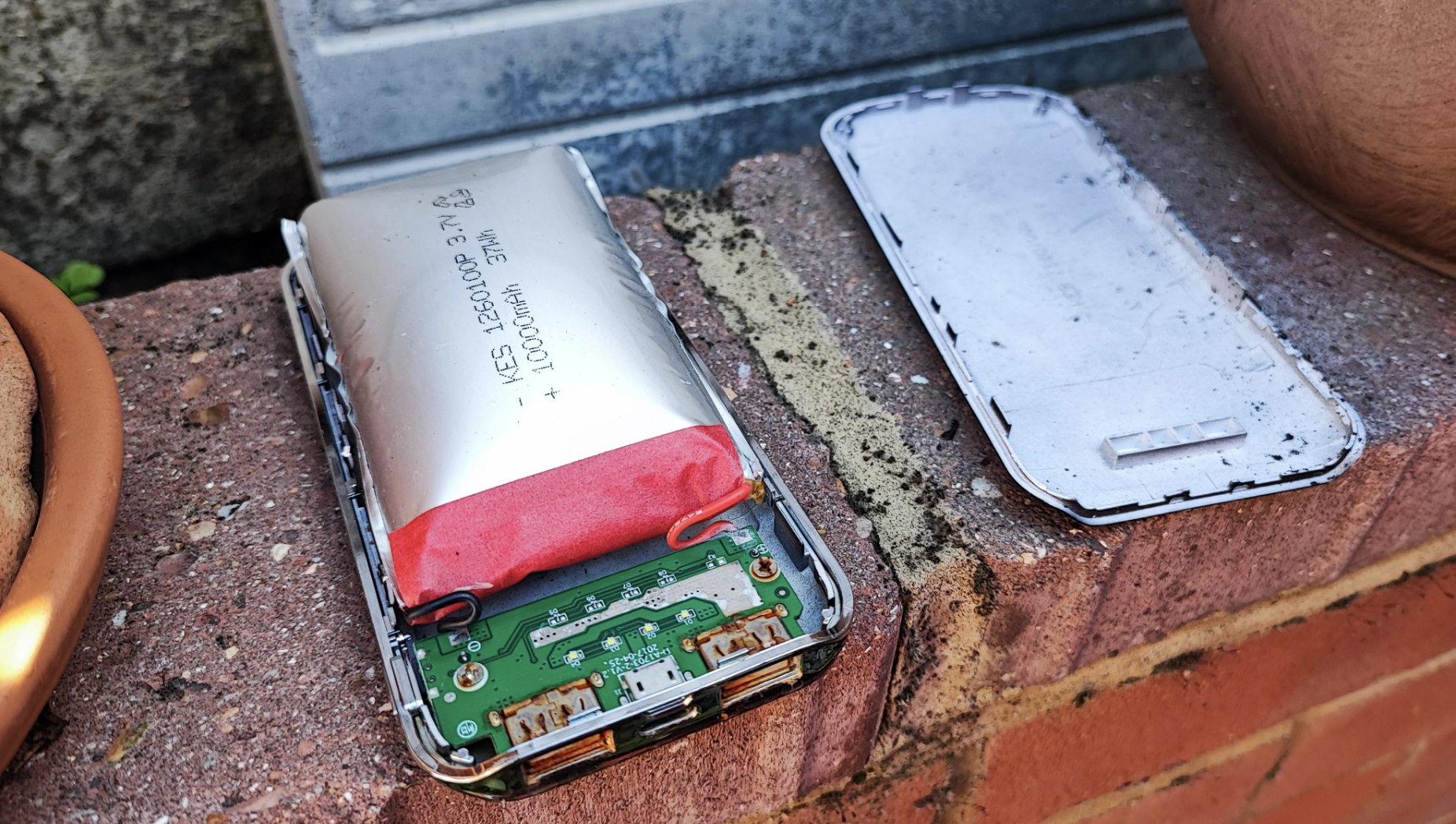 A phone opened up