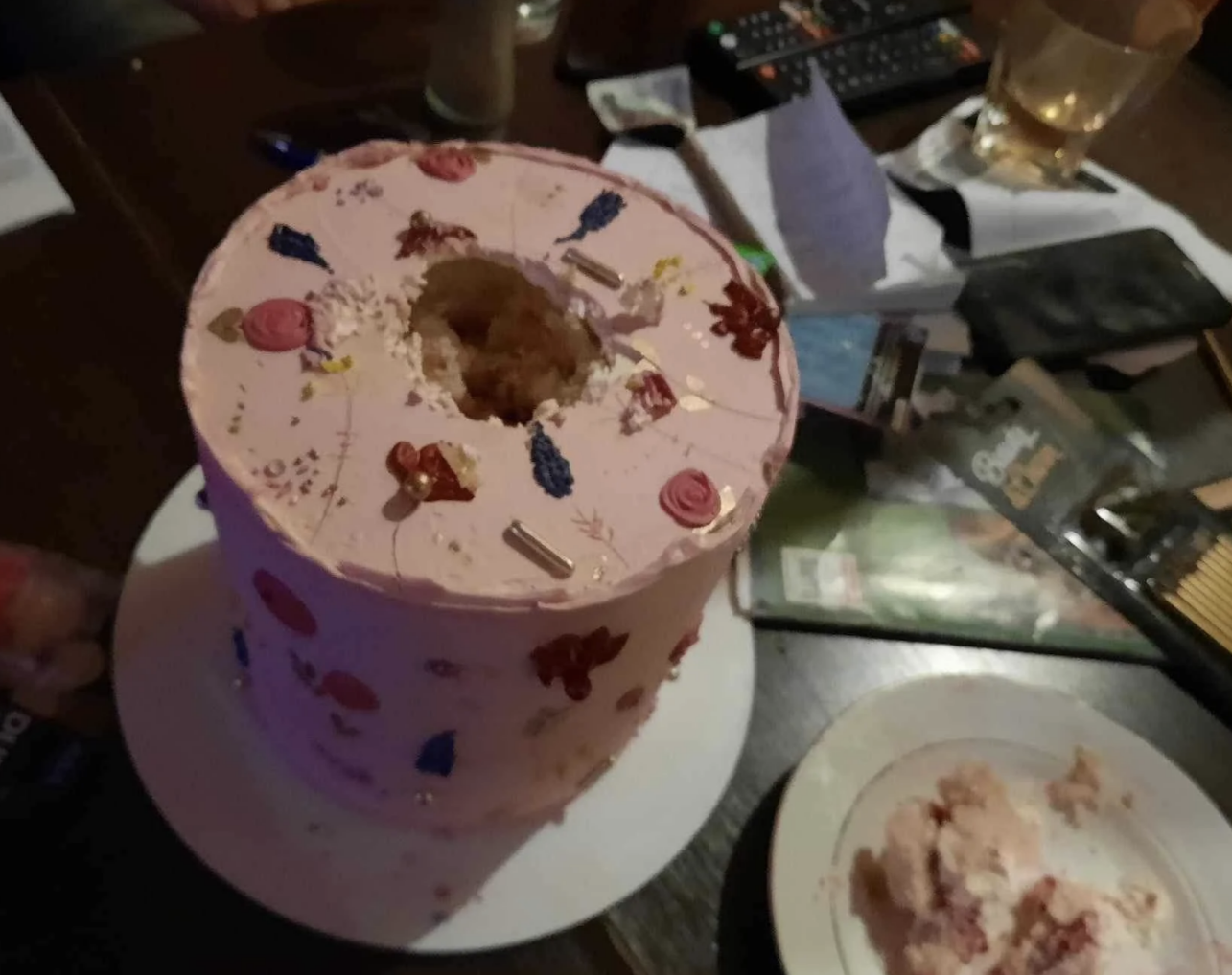 A cake that's missing the center