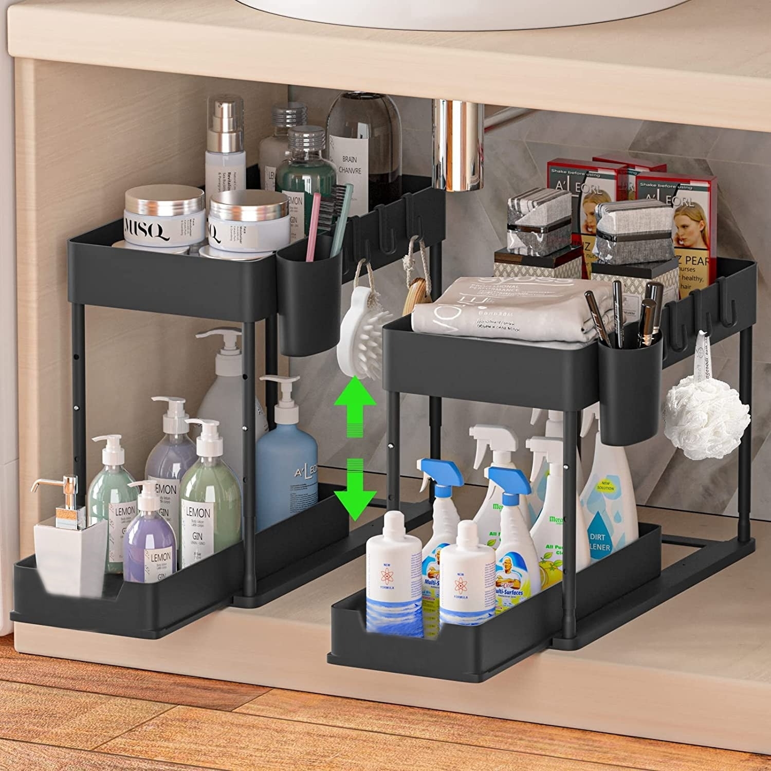 the two under sink organizers