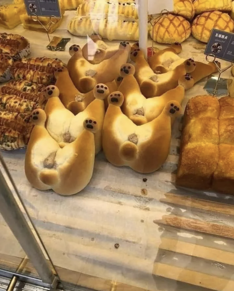 Pastries showing their buttholes