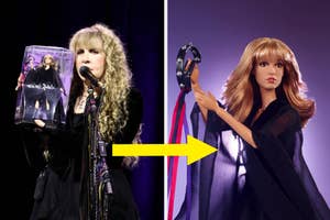The iconic singer-songwriter unveiled her Barbie at a concert over the weekend.