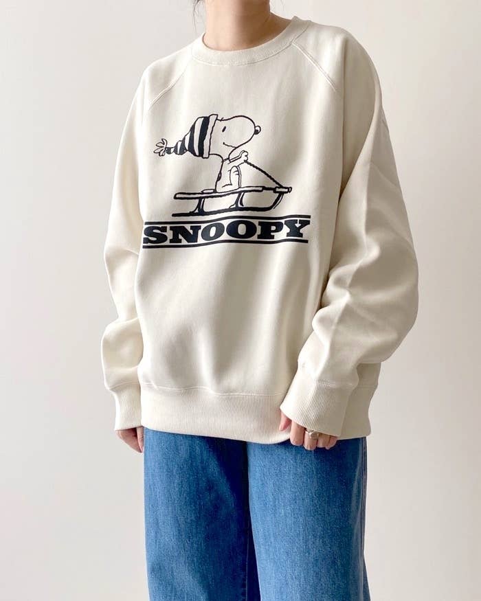 GUのオススメのトップス「ヘビーウェイトスウェットプルオーバー（長袖） Peanuts 1」