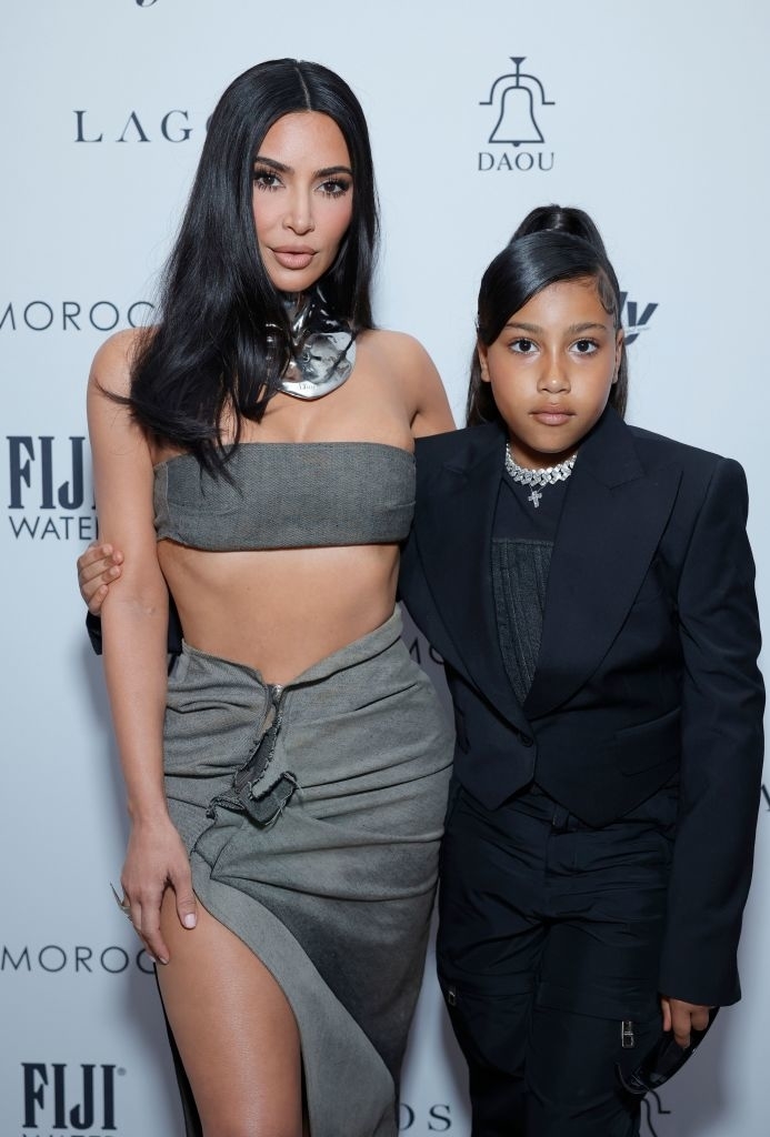 kim and north at an event