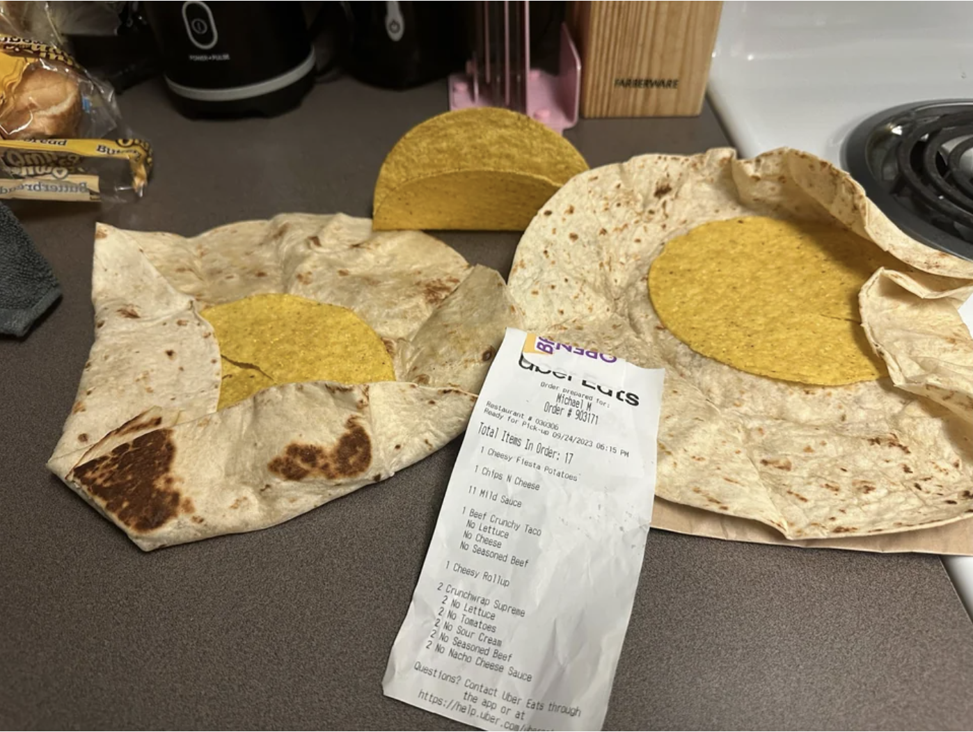 Tortillas with nothing in them