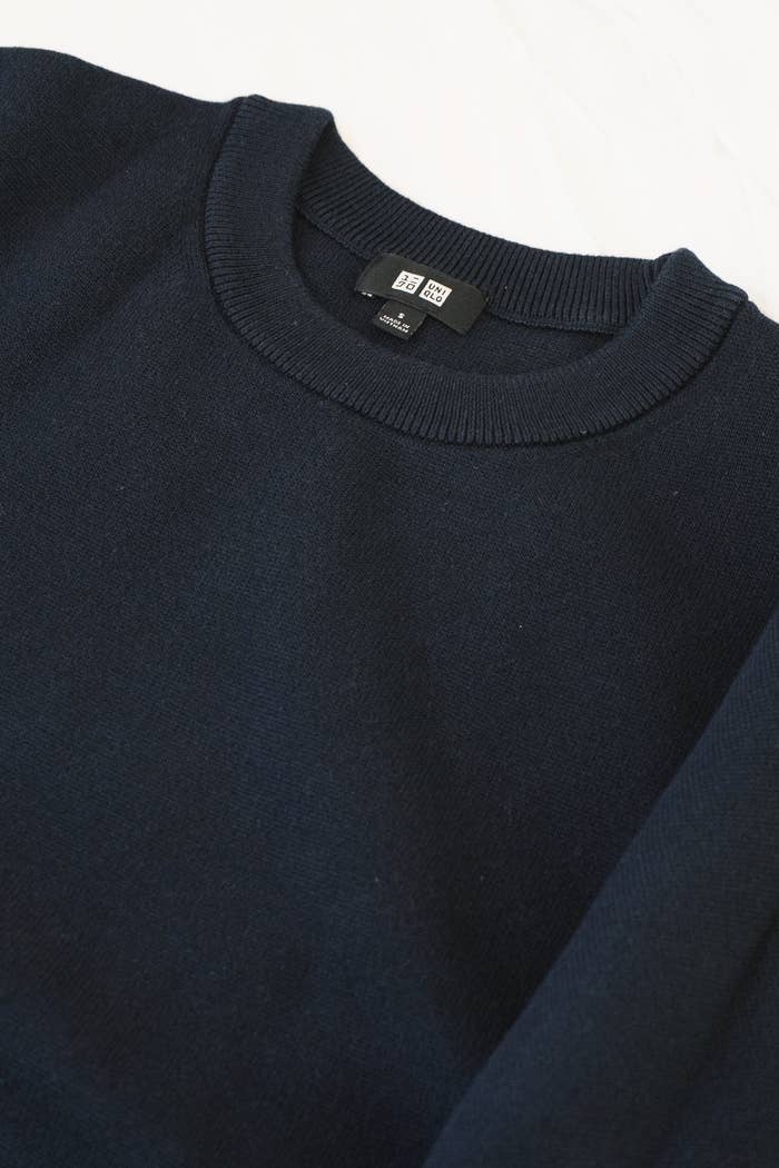 ユニクロのオススメトップス「ウォッシャブルストレッチミラノリブクルーネックセーター」