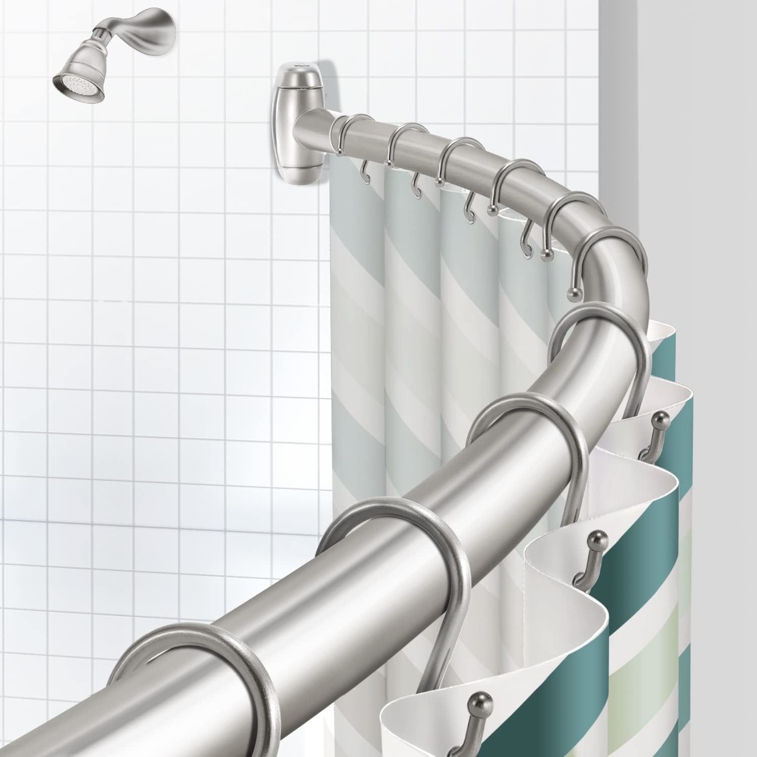 Illustration of a curved shower rod