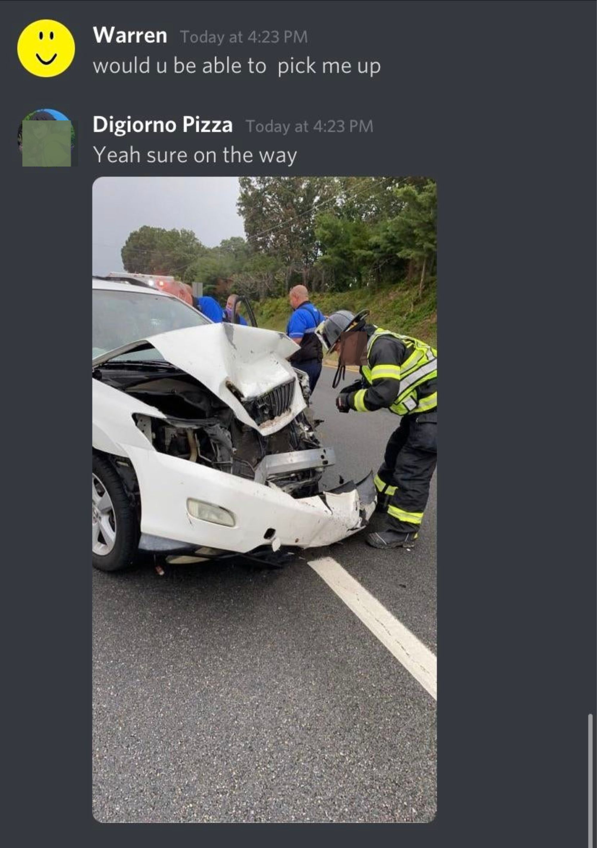 A car that's been in an accident