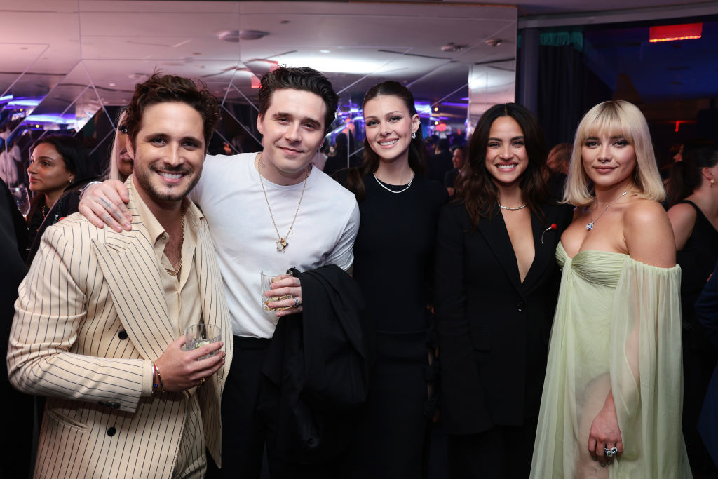 Brooklyn with his wife and other celebs