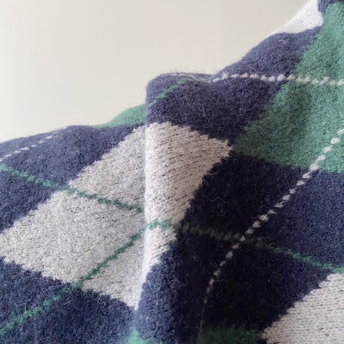 GUのオススメのカーディガン「ブラッシュドヤーンカーディガン（長袖）（アーガイル）」