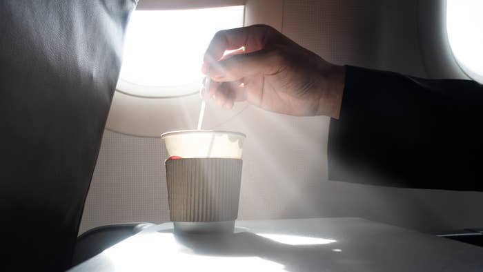 coffee on a plane